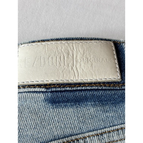 Redone Jeans Womens 25 Stove‎ Pipe High Rise Straight Leg Ankle Frayed Hem 70s - Picture 12 of 12